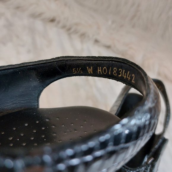 SAS Tripad Comfort Women's Black Croc Pattern Leather Slingback Sandals 5.5 - Picture 6 of 8